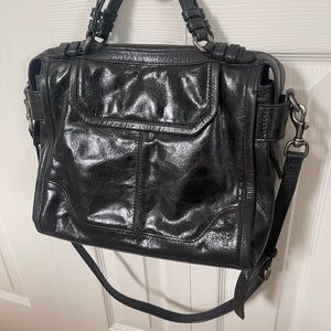 Frye black leather satchel